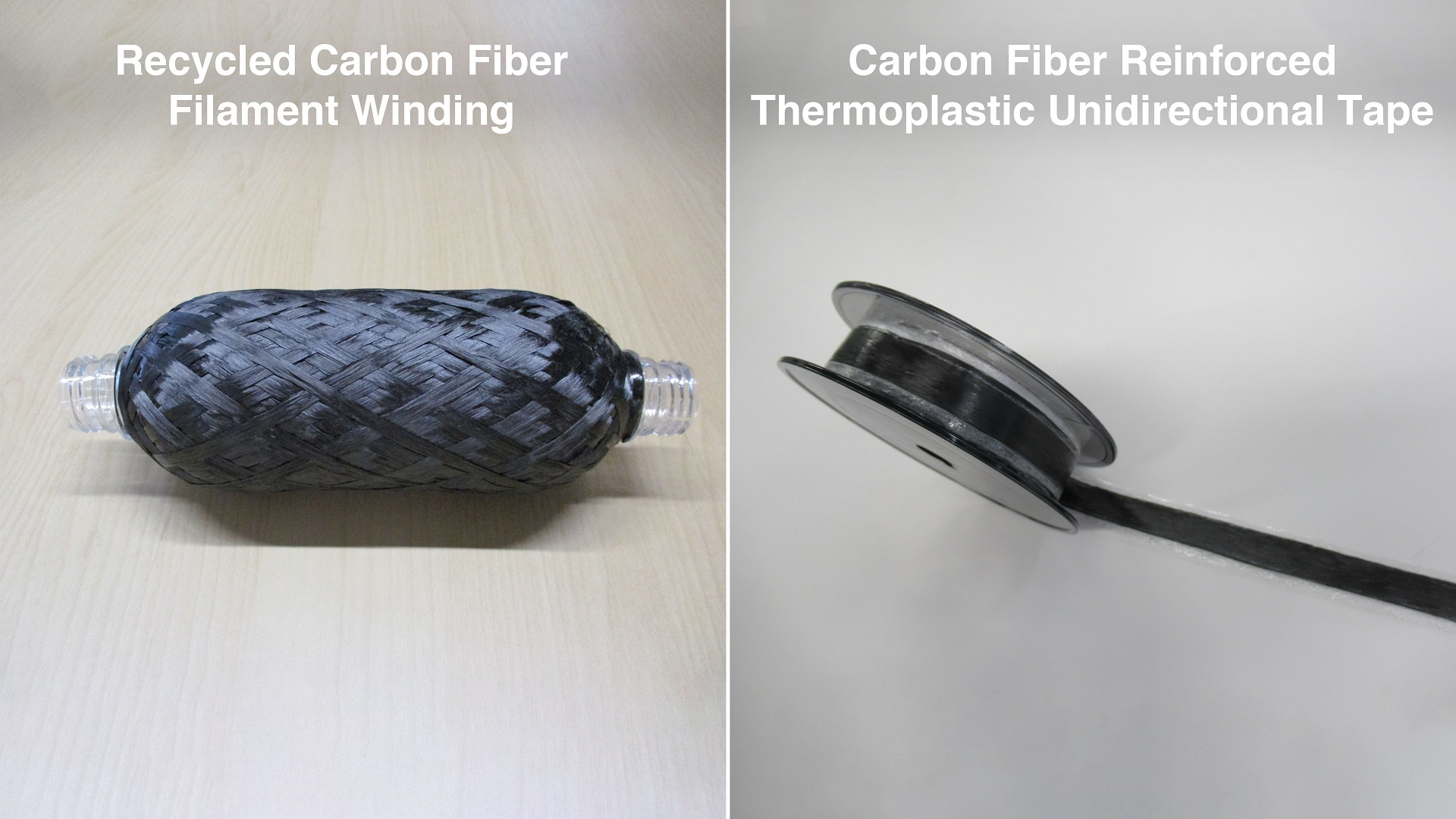 recycled carbon fiber filament winding, carbon fiber reinforced thermoplastic unidirectional tape